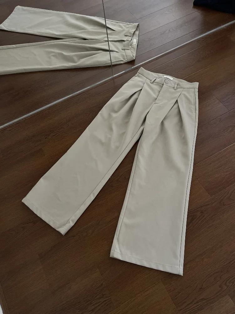 Pantalon de costume plissé double pour homme
