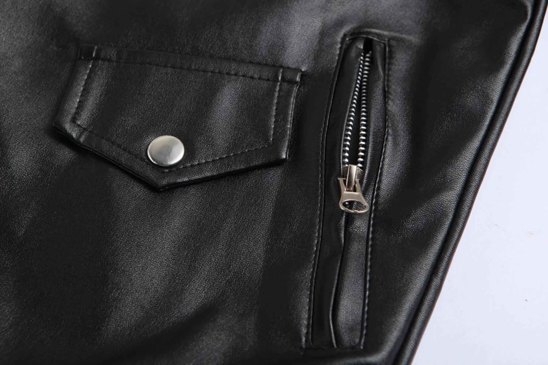 Veste en cuir PU pour hommes