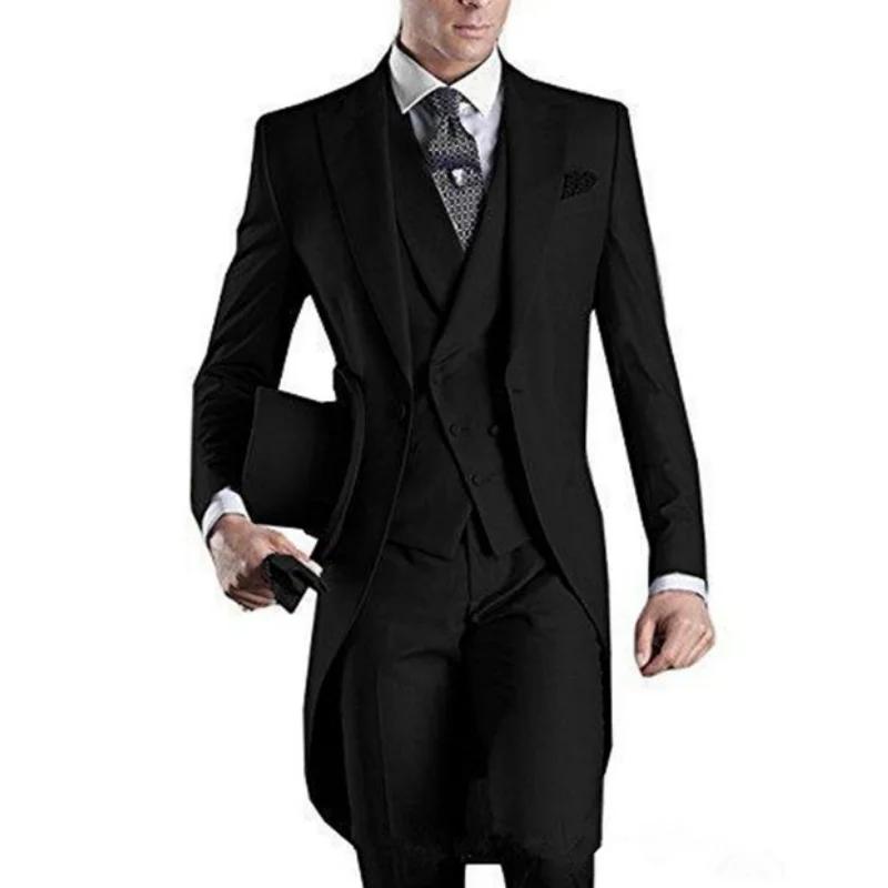 Manteau de queue sur mesure blanc/noir/gris/bordeaux pour hommes