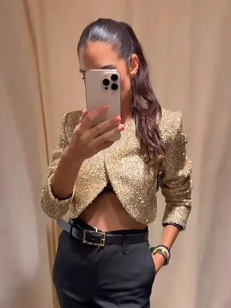 Veste Chic en fil métallique de Style Tweed