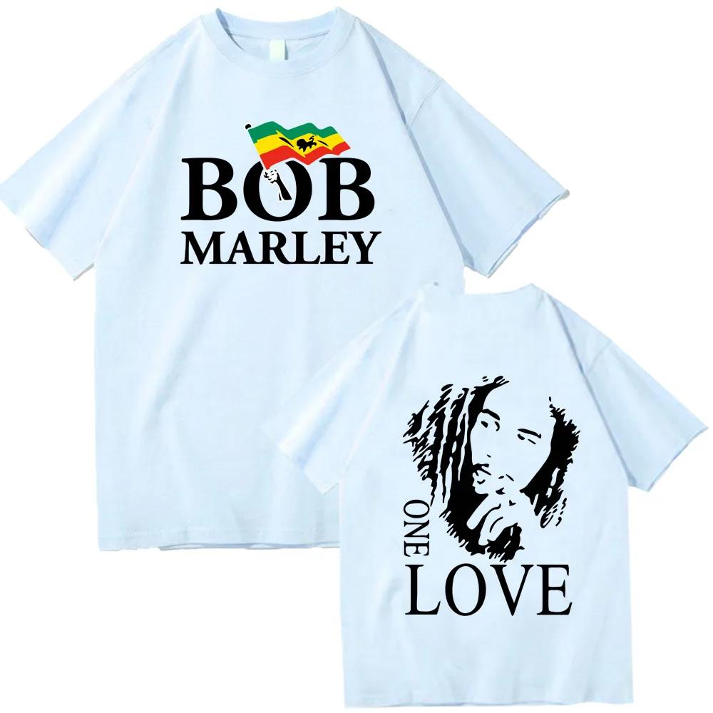 T-shirt unisexe à manches courtes et col rond Bob Marley