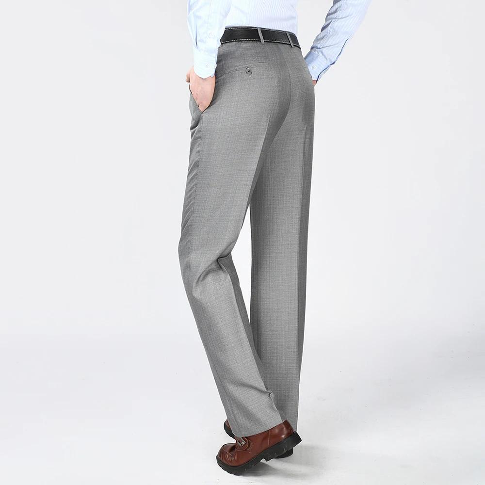 Pantalon de costume noir résistant aux rides pour hommes