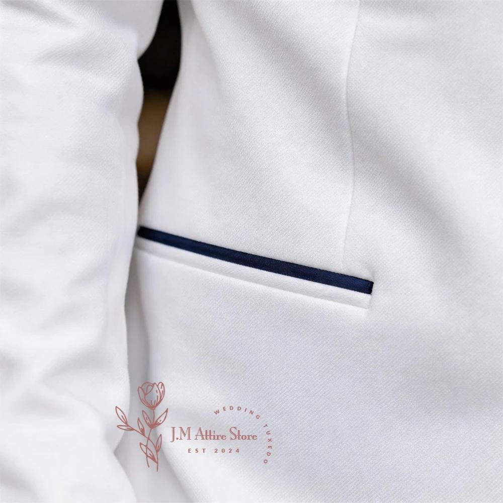 Costume Homme Haute Couture Blanc 3 Pièces – Veste