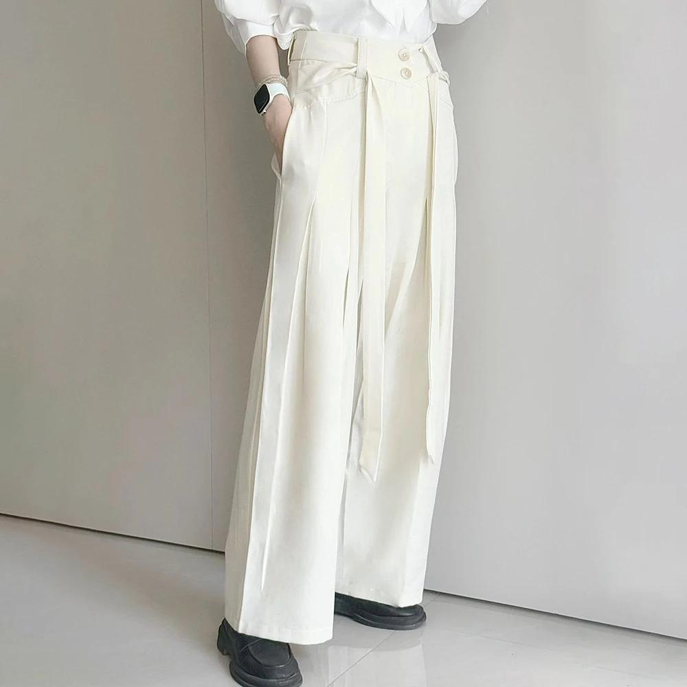 Pantalon de costume avec ruban de couleur unie pour hommes