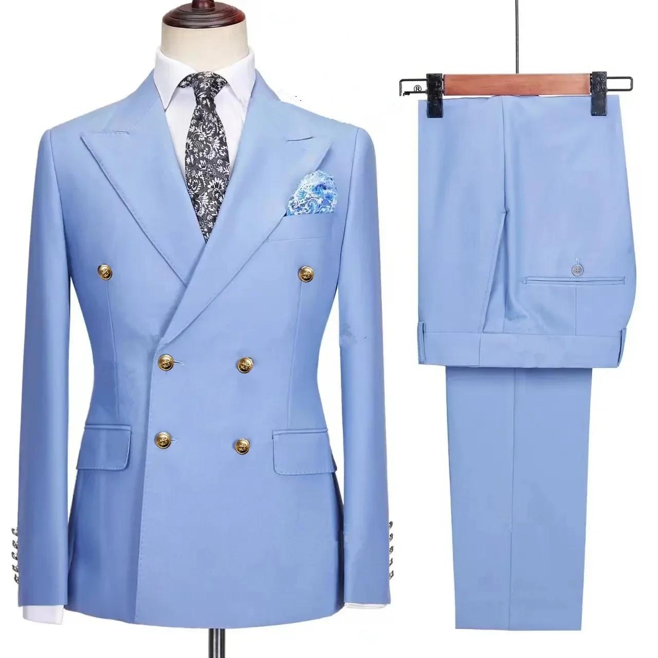 Costume 2 pièces bleu Royal pour hommes
