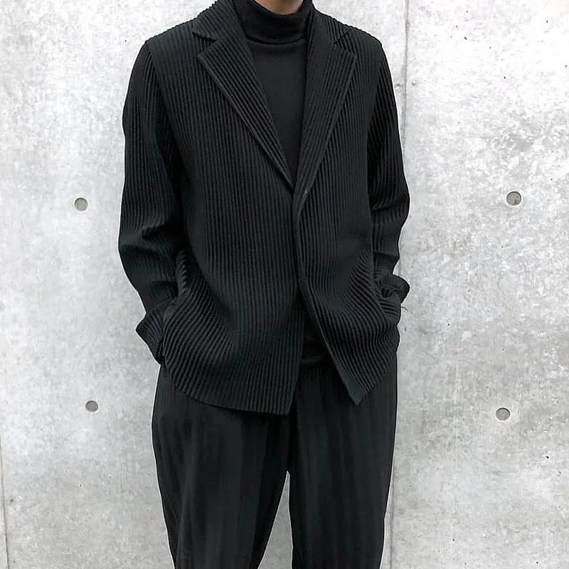 ISSEY – costume plissé de Style Miyake japonais doublé pour hommes