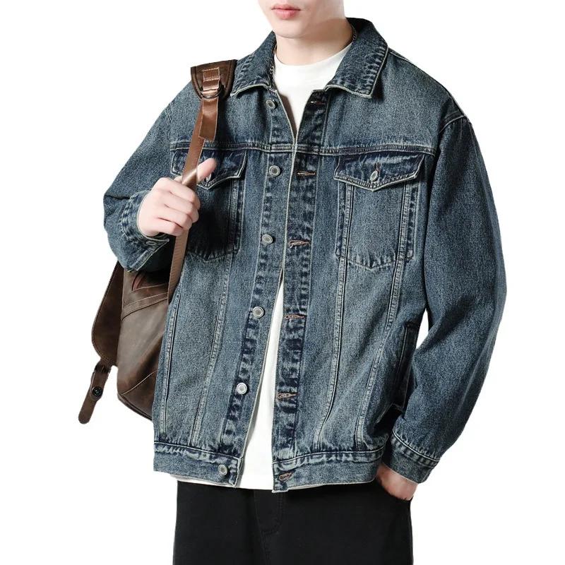 Veste en jean noire pour homme