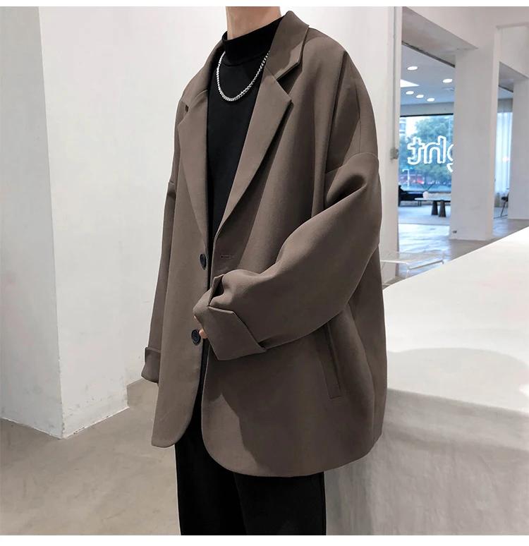 Blazer masculino luxo style britannique hommes loisirs à la mode ample costume vestes mâle luxe veste Streetwear Simple coréen costume-tops