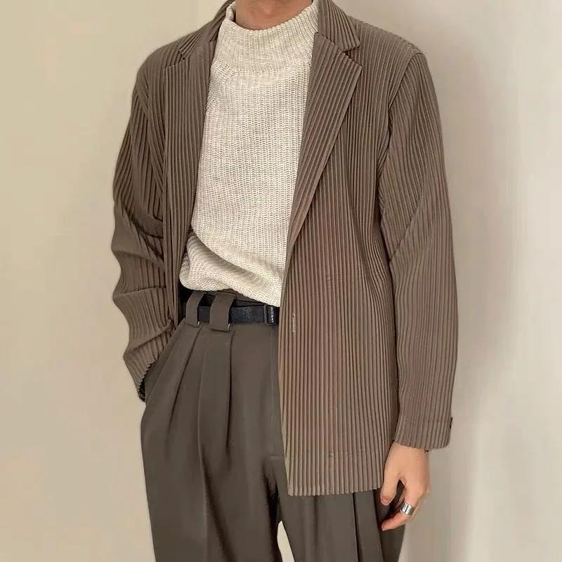 ISSEY – costume plissé de Style Miyake japonais doublé pour hommes