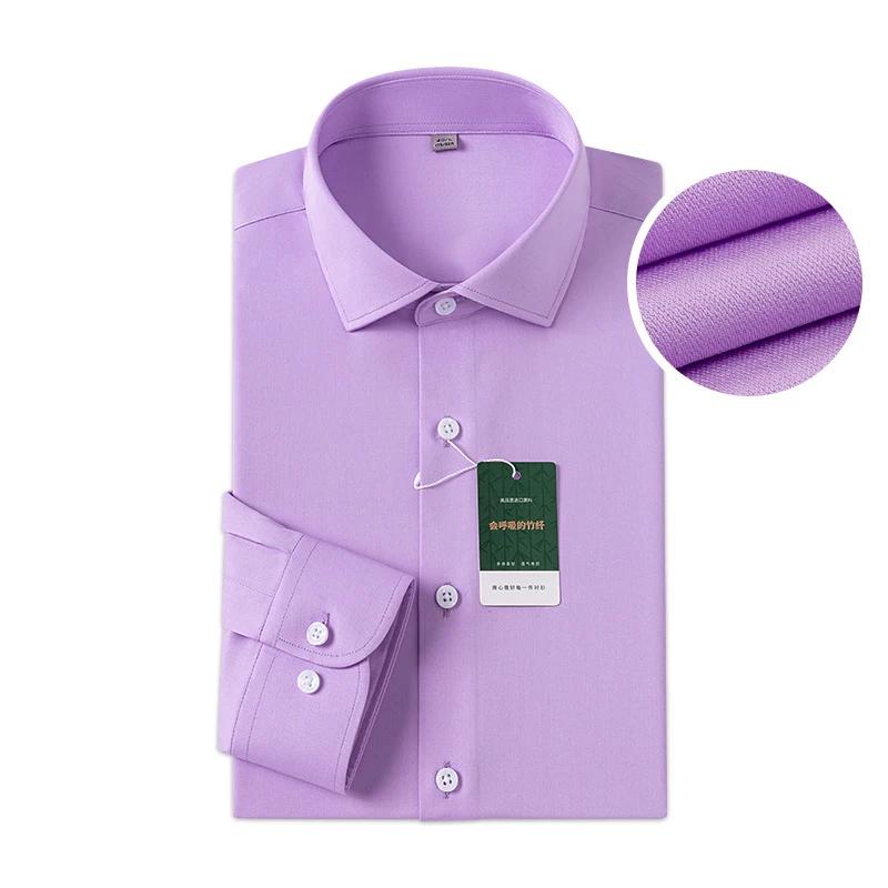 Windsor col manchette régulière robe chemise mode hommes à manches longues de luxe affaires chemises formelles solide facile d'entretien décontracté Social