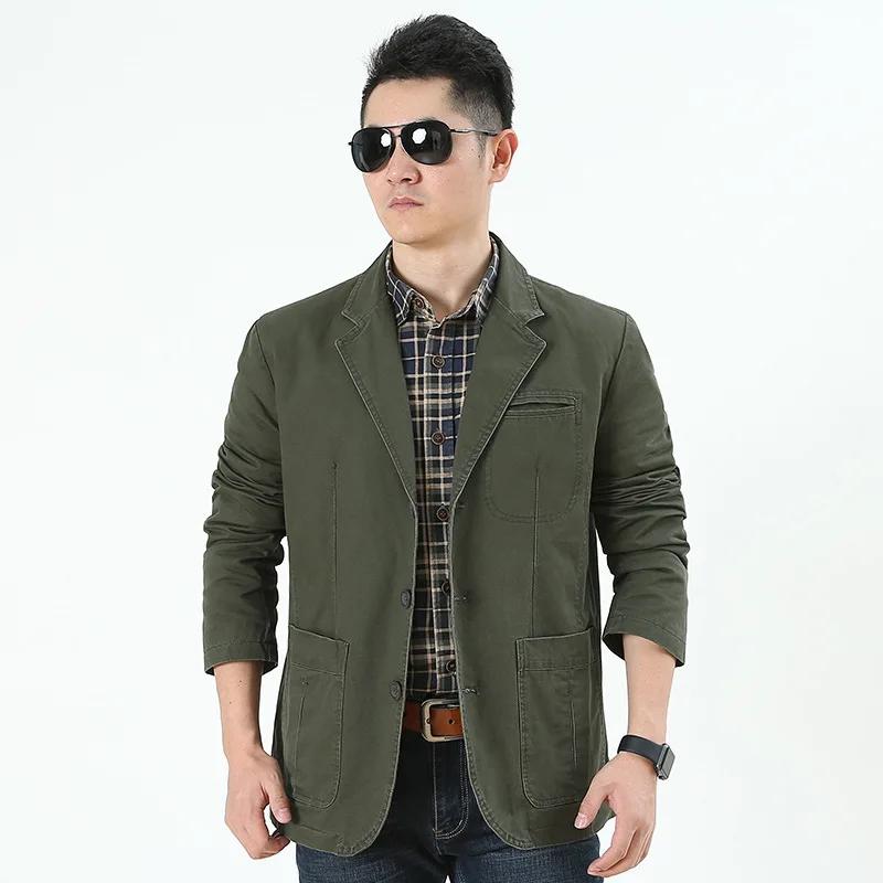 Veste de costume en toile de coton pour hommes