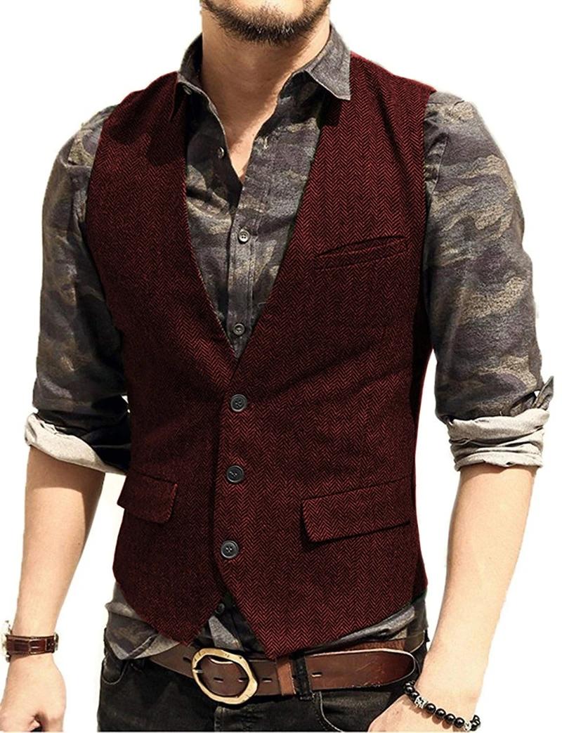 Gilet de costume classique à col en V profond