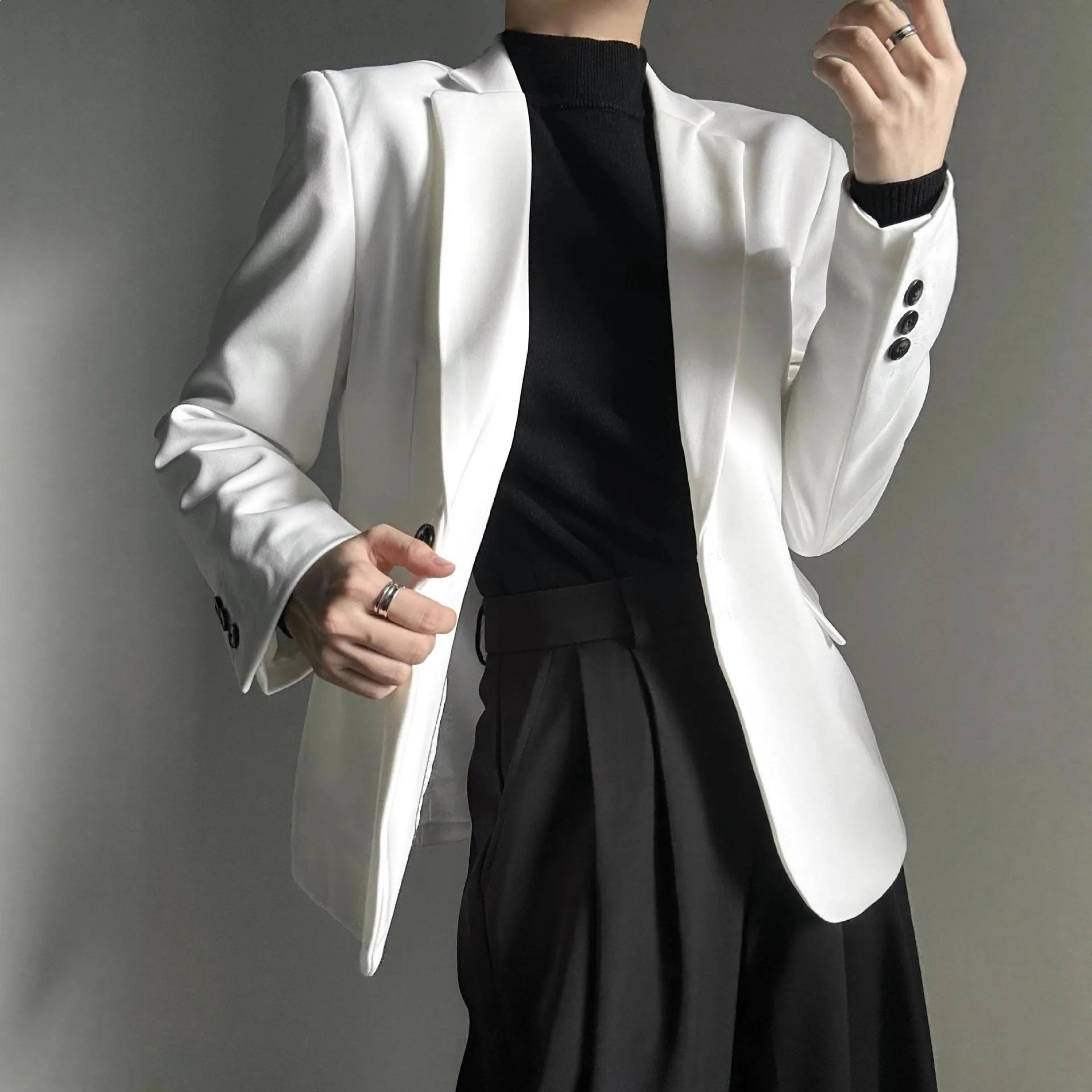 Veste de costume décontractée blanche pour homme