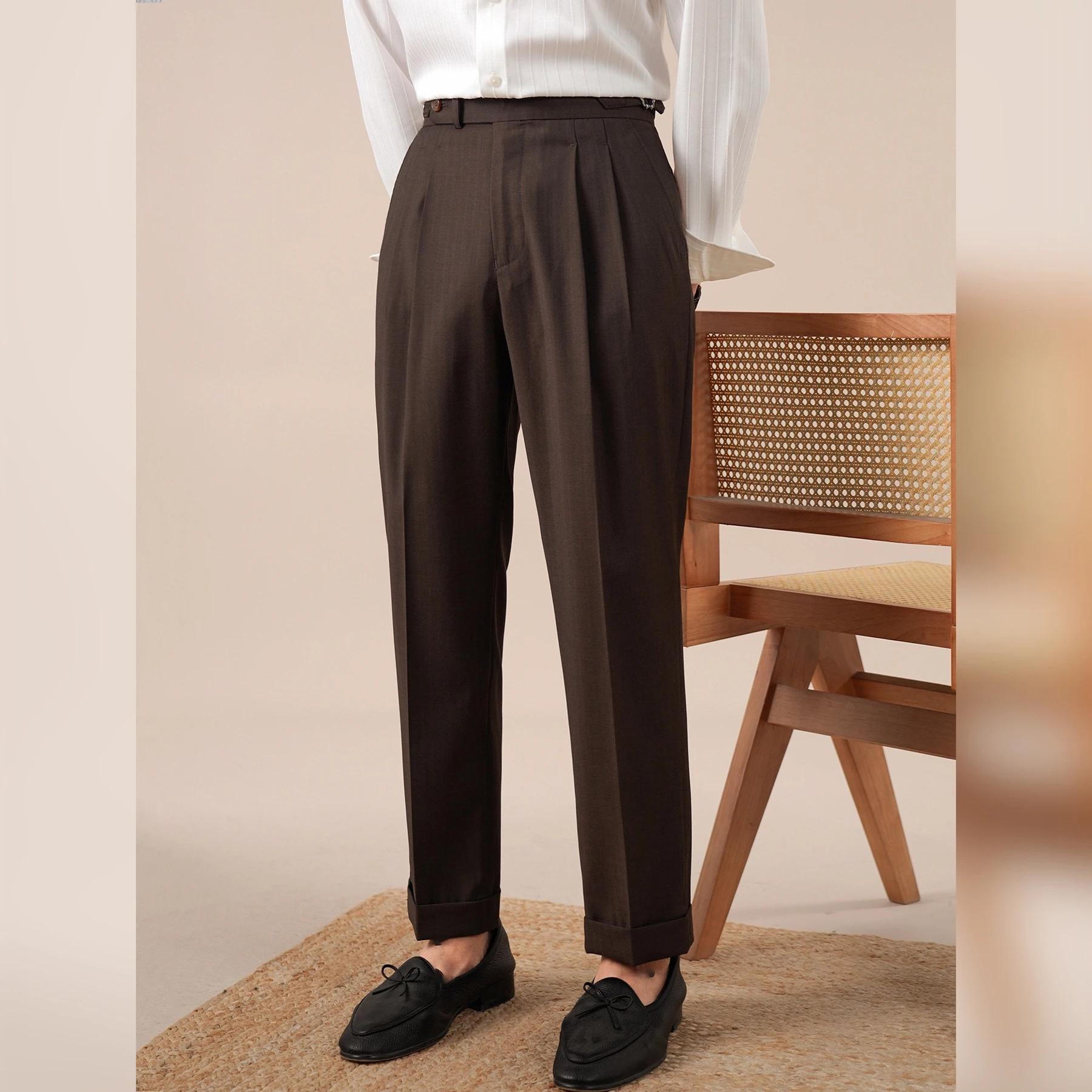 Pantalon de costume homme Naples à double pli