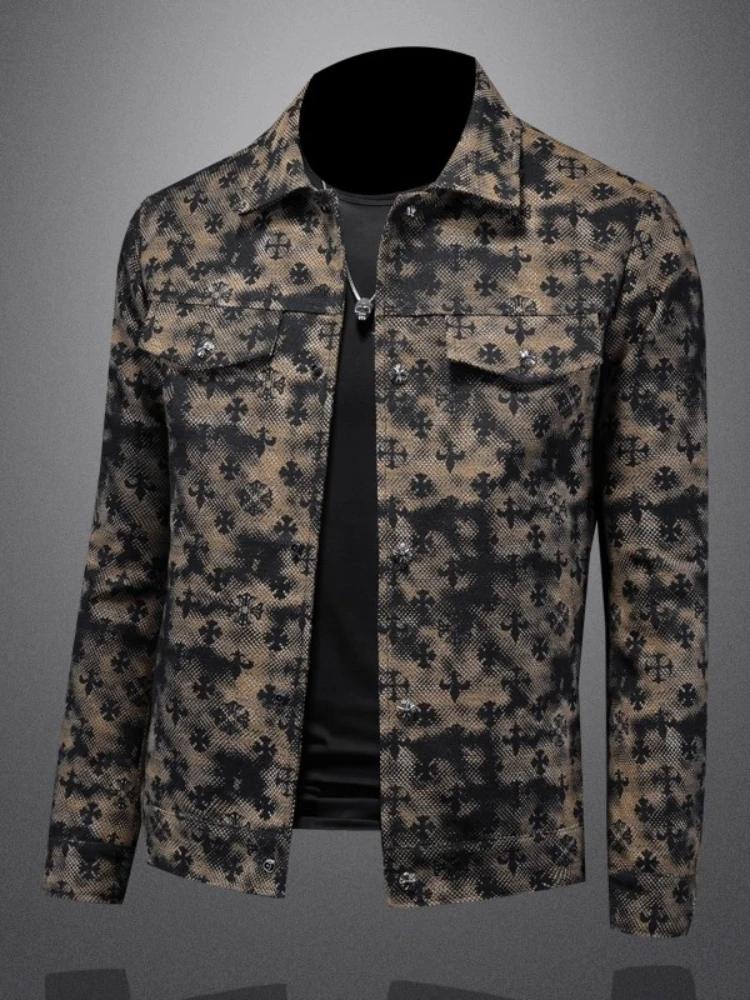 Veste Jacquard à col cranté pour hommes