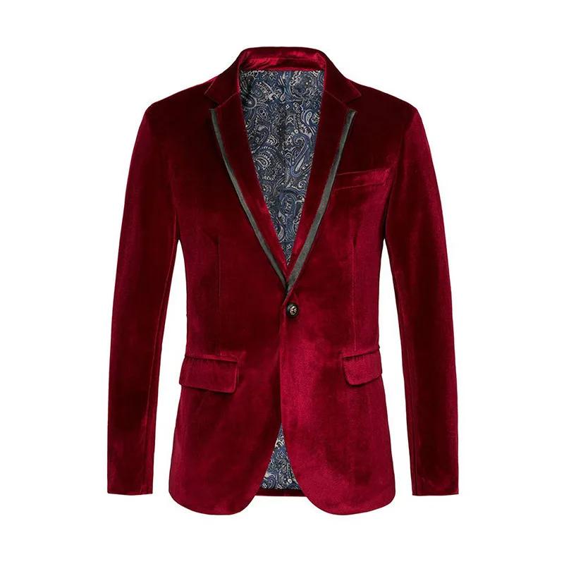 Veste de costume en velours pour hommes