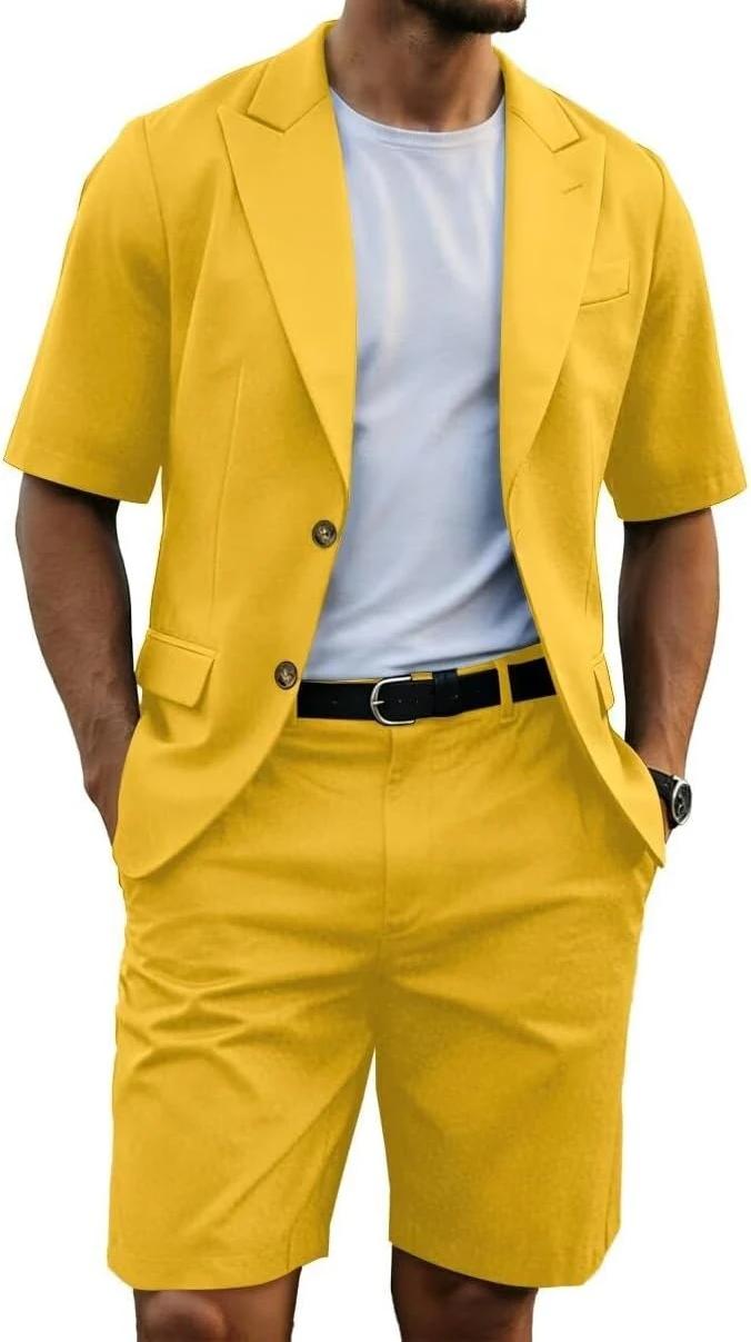 Ensemble de costume d'été pour homme à manches courtes