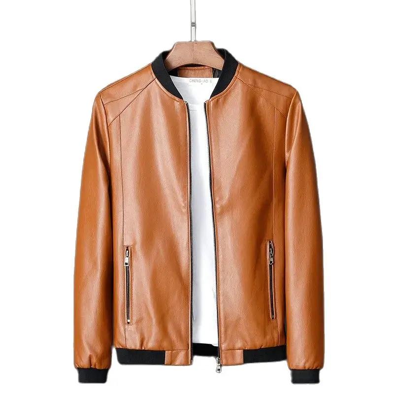 Veste en cuir PU pour hommes style décontracté Bomber veste de Moto occasionnels et quotidienne printemps automne