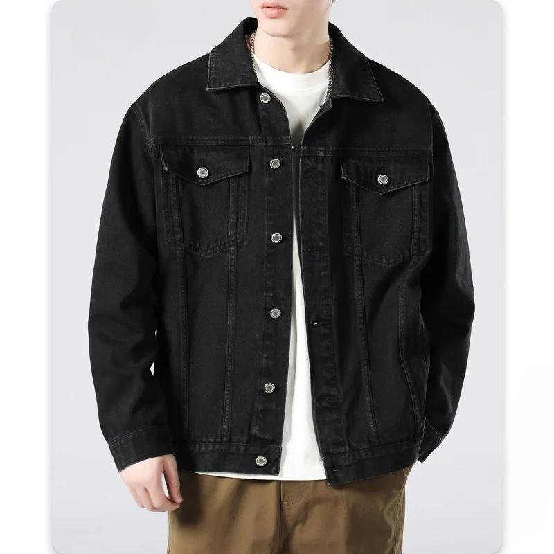 Veste en jean noire pour homme